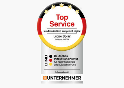 Luxor Solar receives "TOP SERVICE" Award