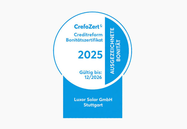 Creditreform Confirms Again Luxor Solar GmbH's Outstanding Creditworthiness
