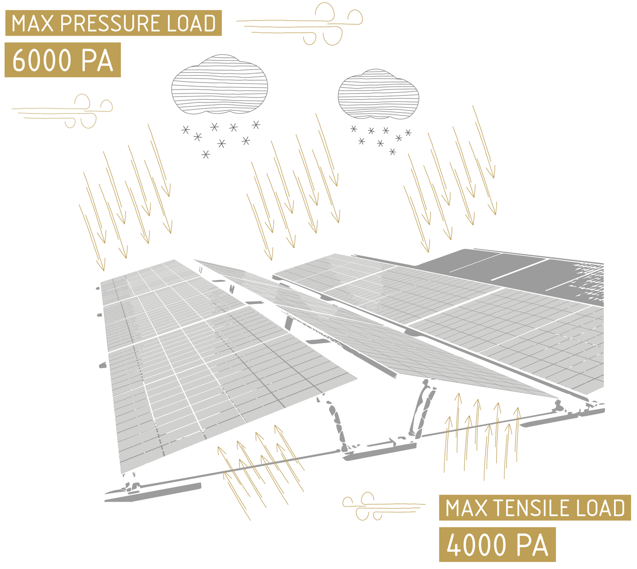 Eco Line glass-glass modules withstand 6000 pa pressure and 4000 pa tensile load